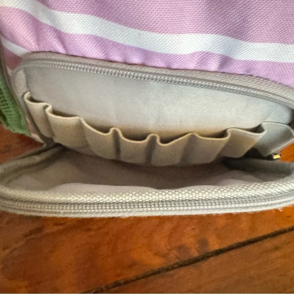 Pottery Barn Backpack Green & Purple Striped Butterfly Caraline